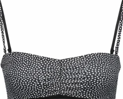 MARINE CLASSIC bandeau bikini top w Black Dots