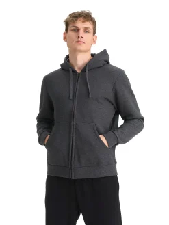 Clearance TAKEOFF basic zip hood m Dark Grey Melange