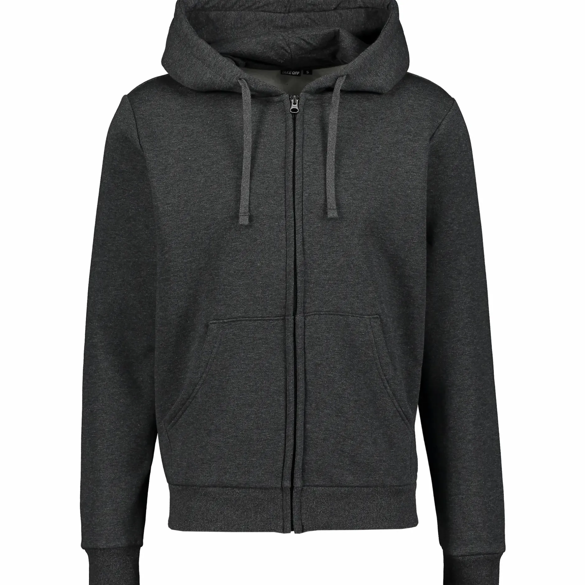 Clearance TAKEOFF basic zip hood m Dark Grey Melange