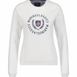 Outlet MARINE CLASSIC bay w sweat crew neck WHITE