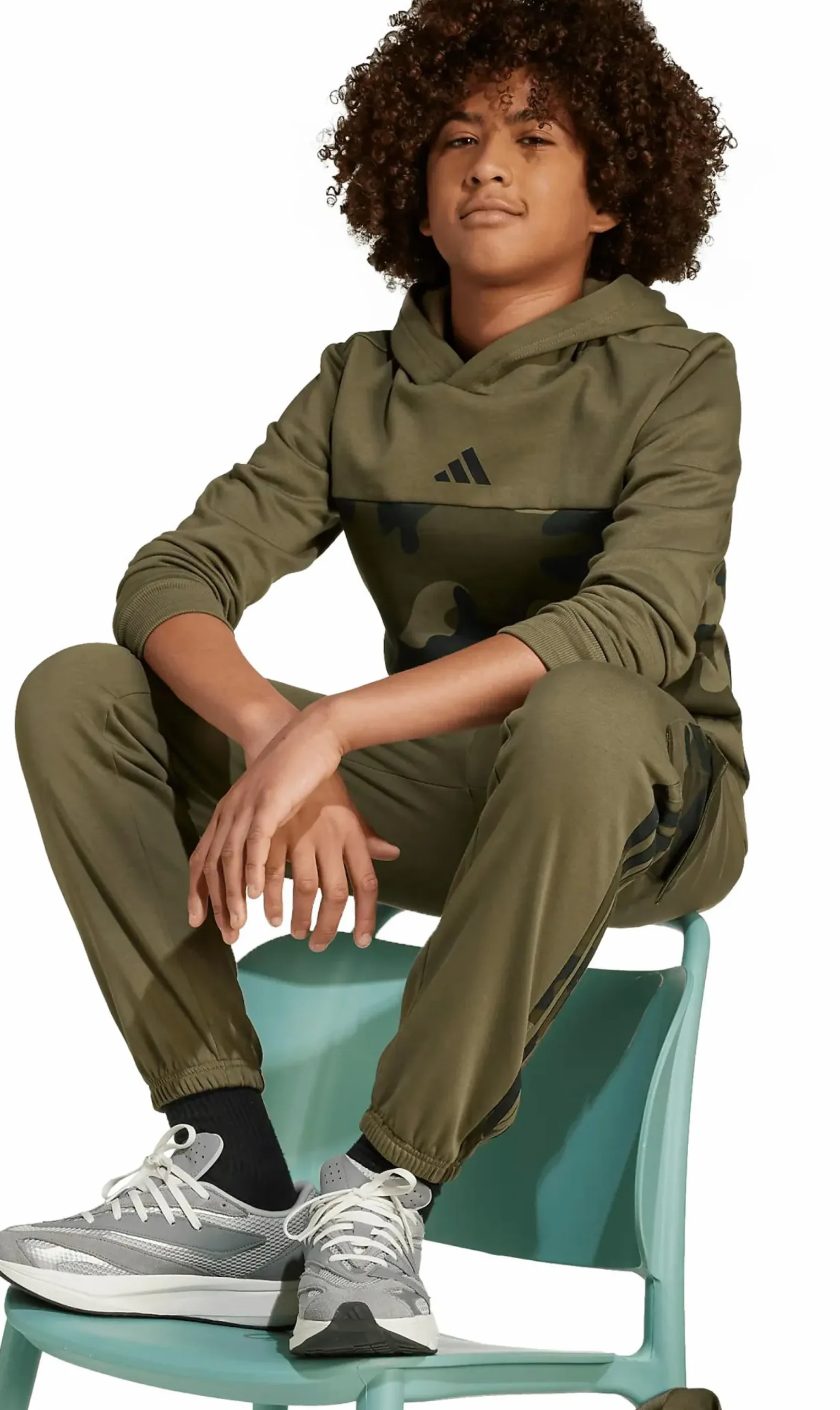New ADIDAS camo fl hood jr OLISTR/BLACK