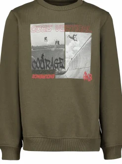 Discount REACTION crewneck sweater b jr Olive Night