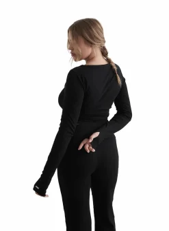 Online AIM´N ease ribbed long sleeve top Black