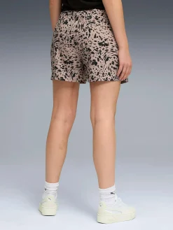 Best PUMA ess graphic animal high-rise aop woven shorts 4 SANDSTONE