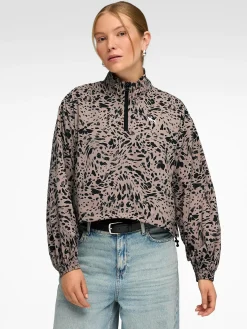 PUMA ess graphic half zip w SANDSTONE