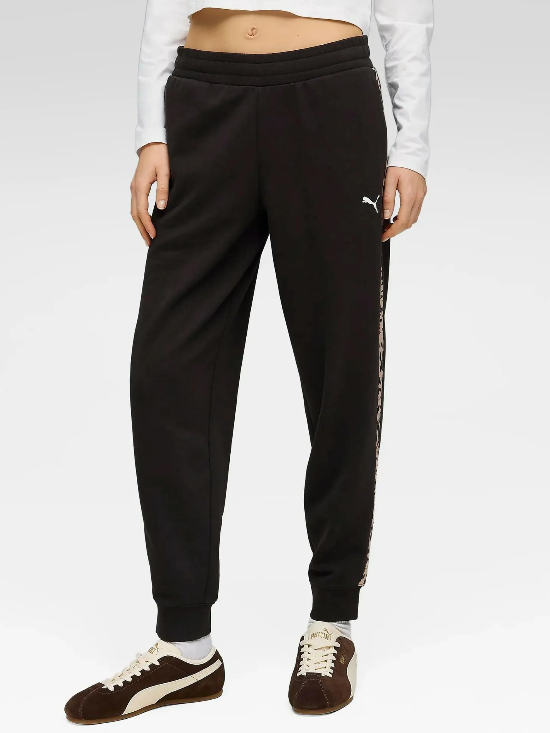 Online PUMA ess graphic pant w BLACK
