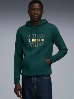 Discount PUMA ess logo lab holiday hoodie m Green Terrain