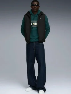 Discount PUMA ess logo lab holiday hoodie m Green Terrain