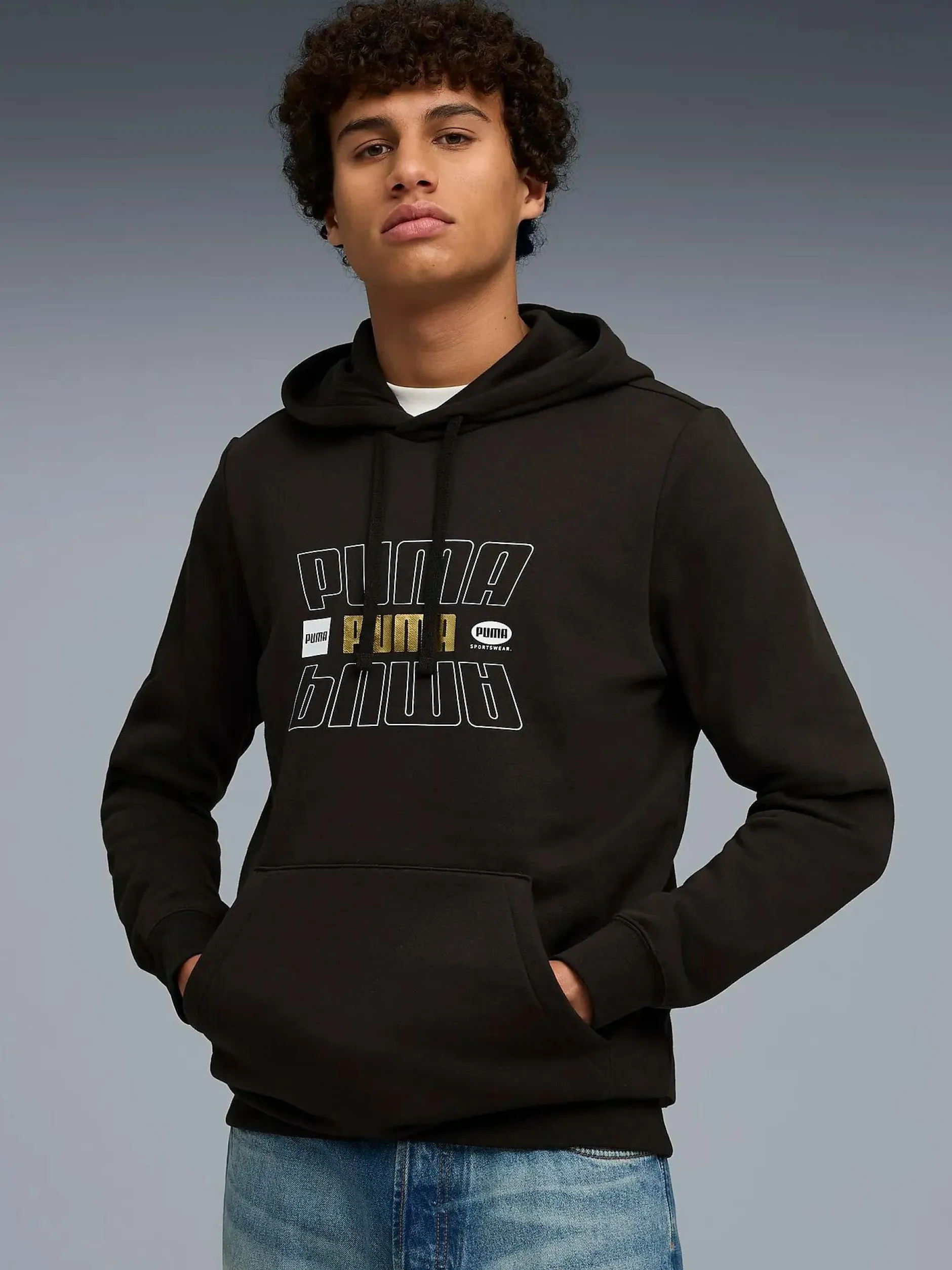 Clearance PUMA ess logo lab holiday hoodie m Puma Black