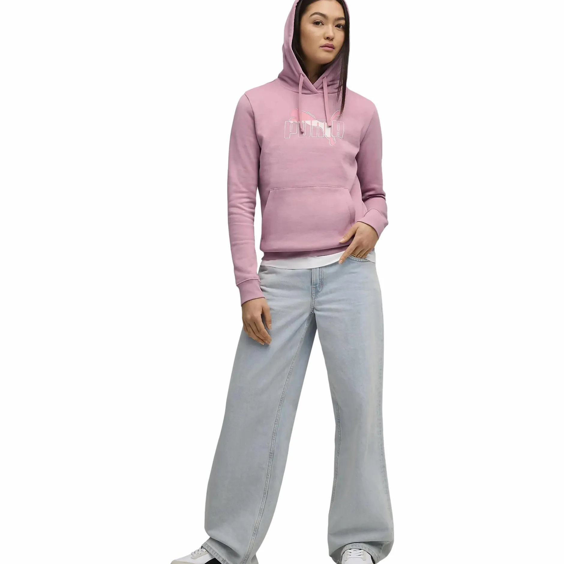 New PUMA ess logo lab hoodie fl w Poised Pink