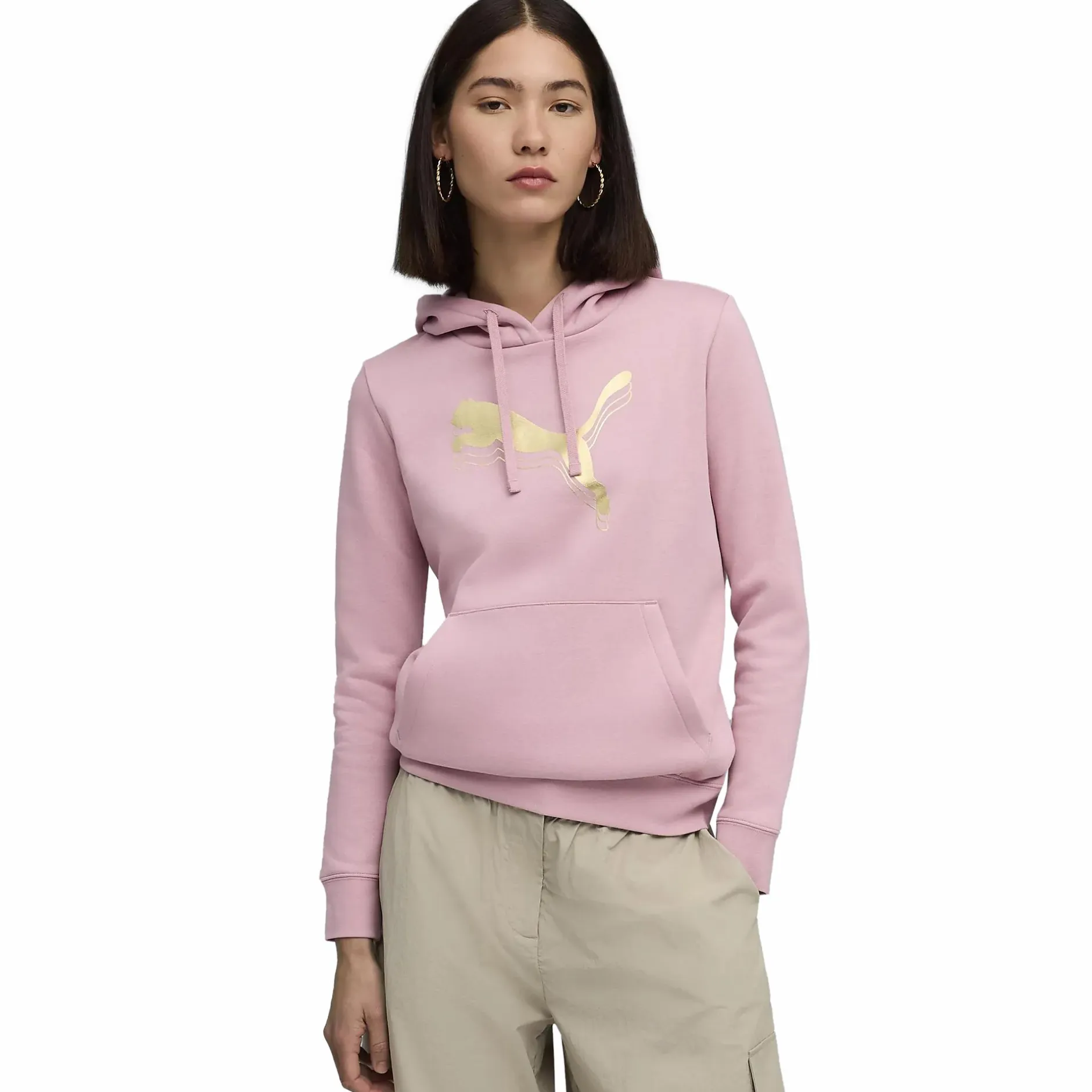 Sale PUMA ess metallic hoodie w Poised Pink/metal