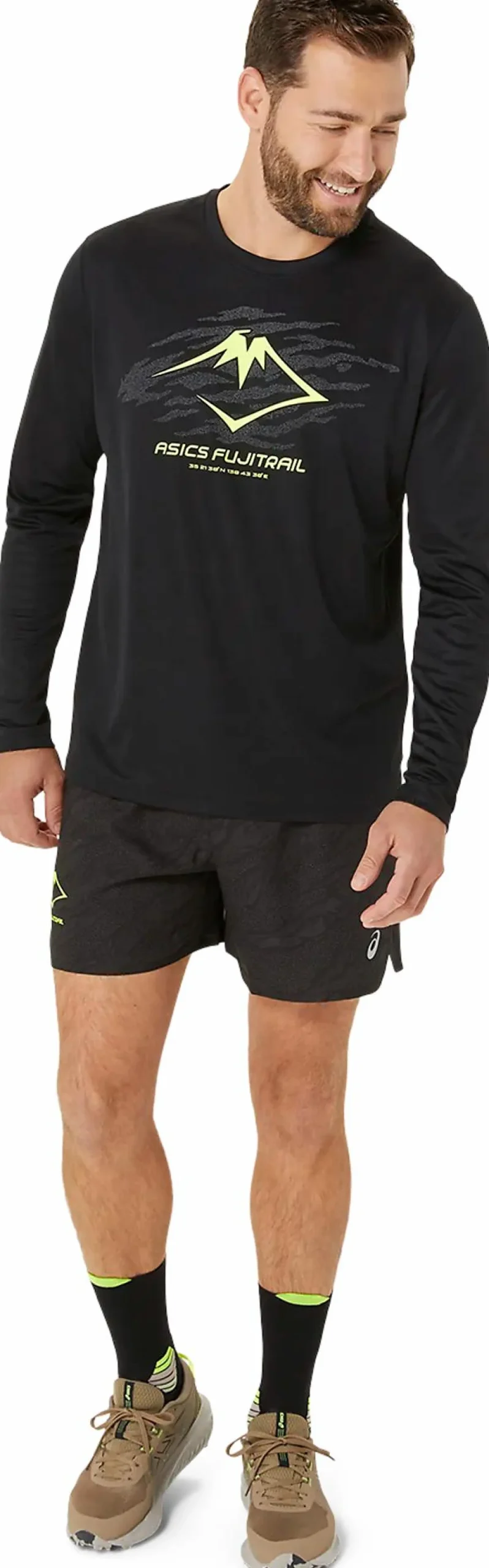 Outlet ASICS fujitrail logo ls top Black/Graphic Grey