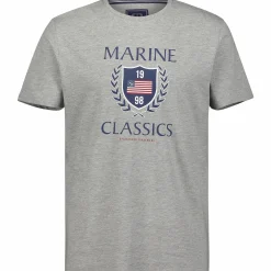 Outlet MARINE CLASSIC graphic tee LT. GREY MELANGE