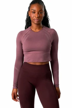 Outlet ICANIWILL impact seamless ls crop top Purple