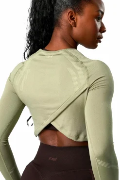 New ICANIWILL impact seamless ls crop top Leaf Green