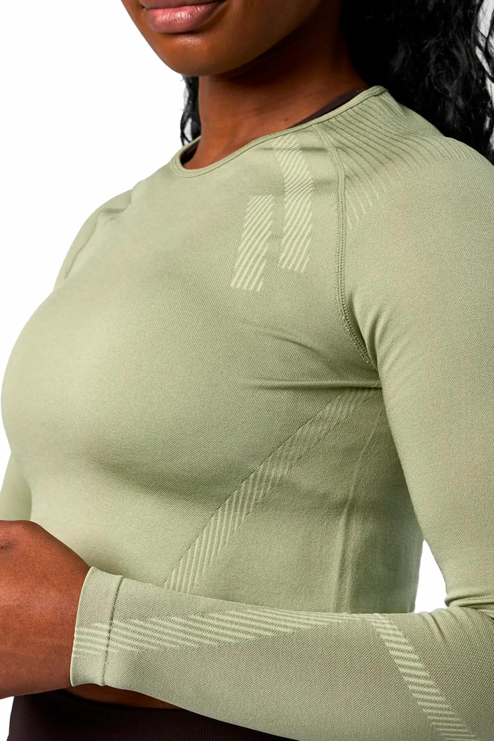 New ICANIWILL impact seamless ls crop top Leaf Green