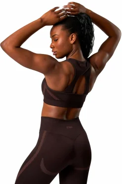 Clearance ICANIWILL impact seamless sports bra w Dark Brown