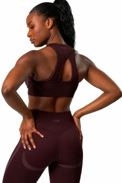 Hot ICANIWILL impact seamless sports bra w Burgundy
