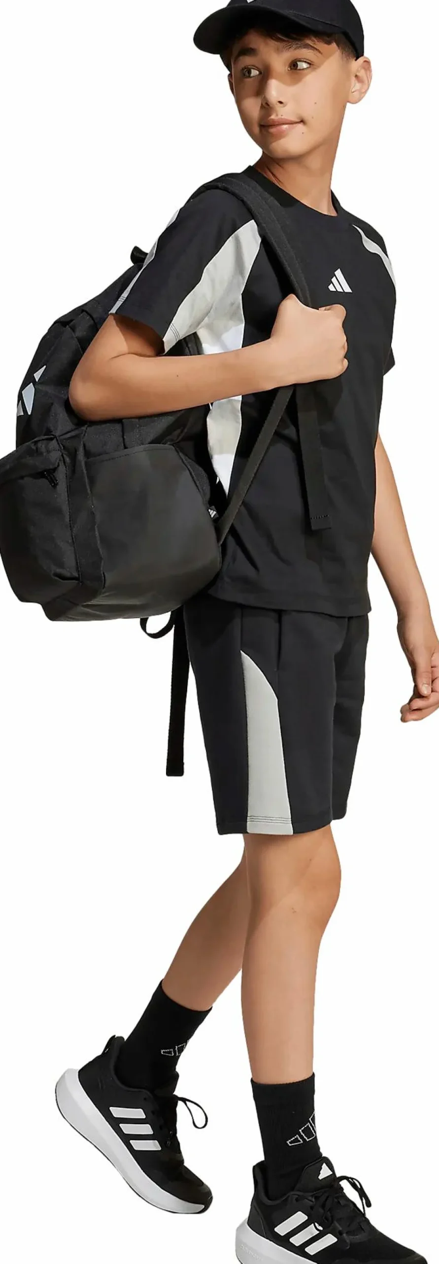 New ADIDAS j colorblock t-shirt BLACK/WHITE