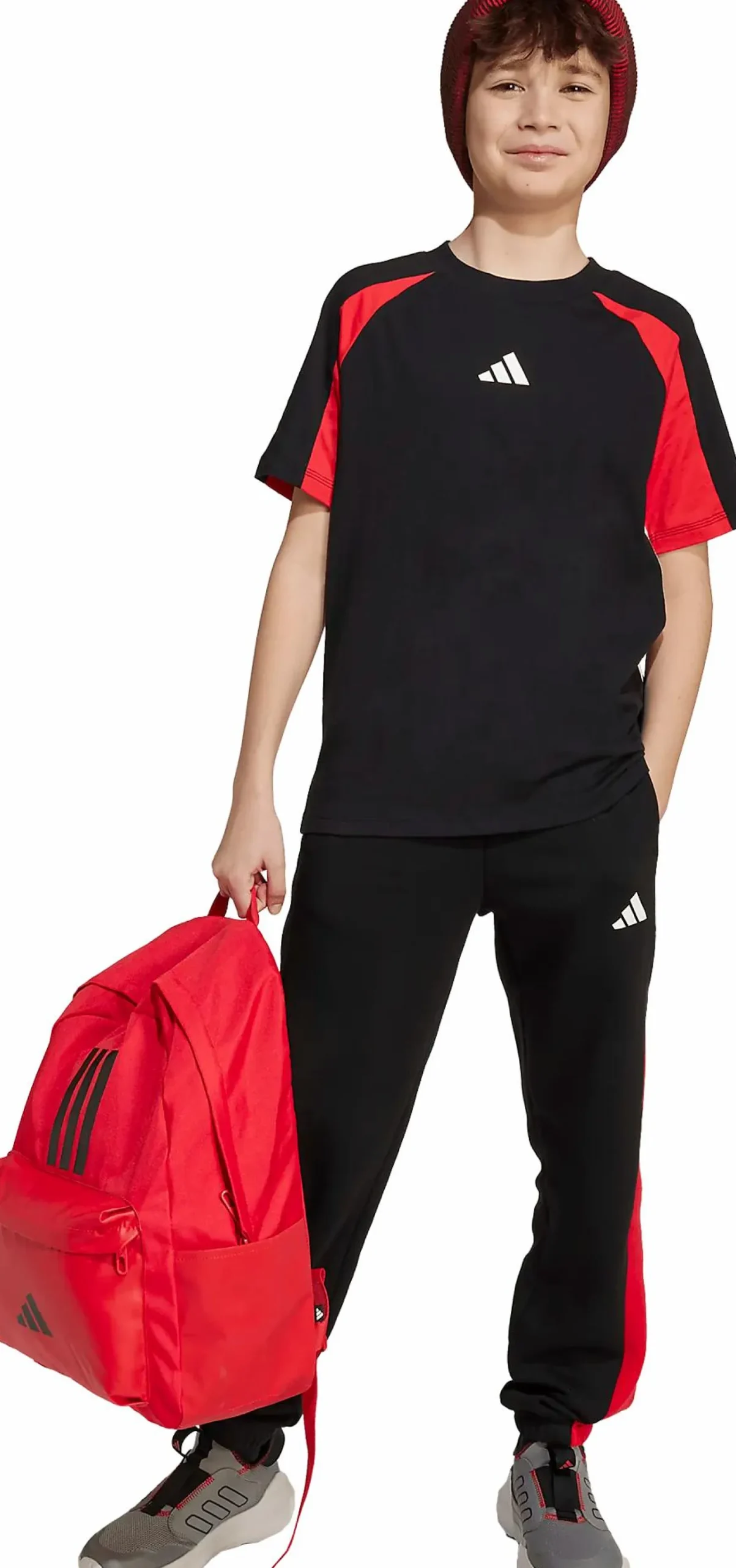 Sale ADIDAS j colorblock t-shirt BLACK/PURRUB