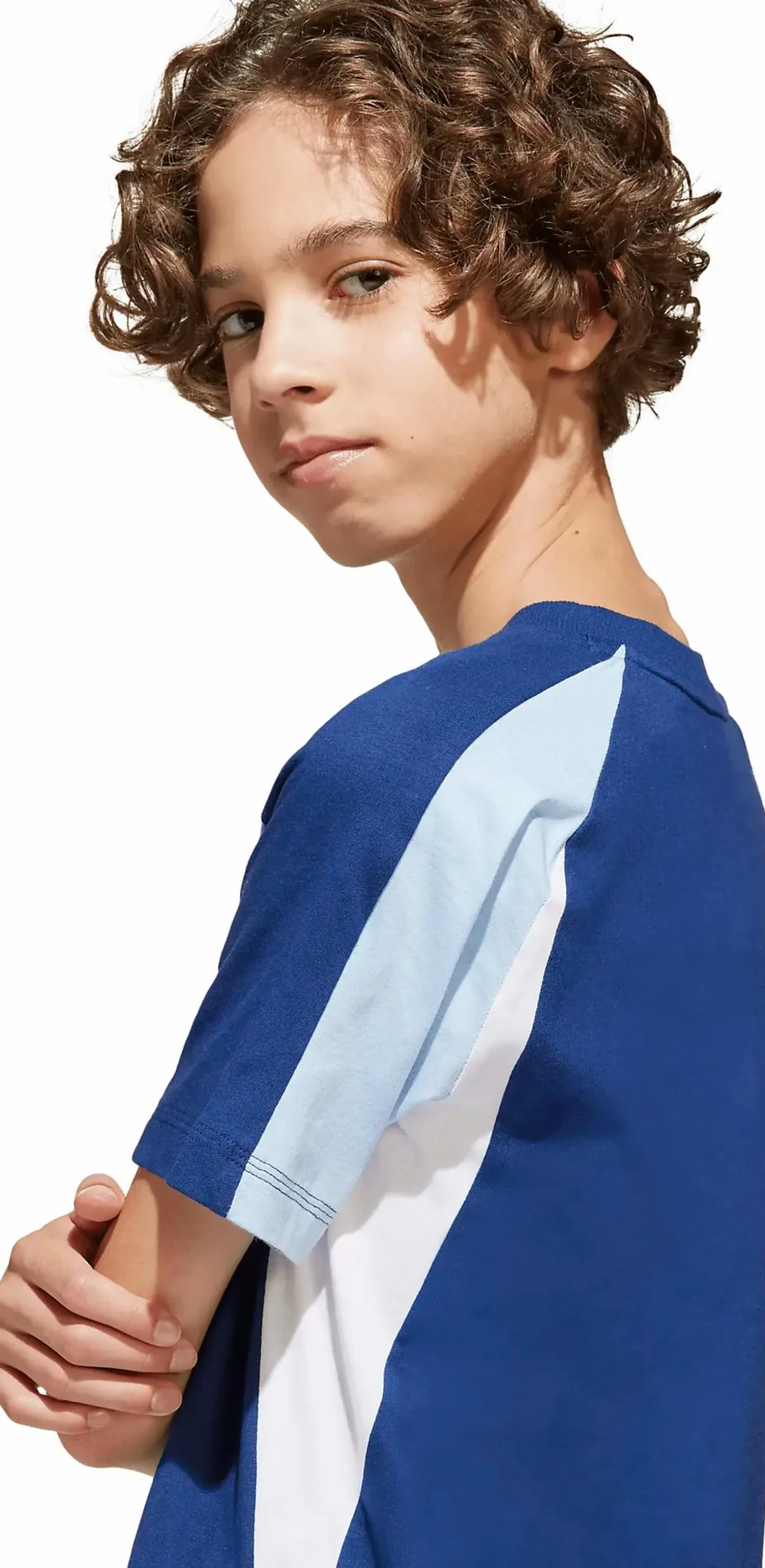 Hot ADIDAS j colorblock t-shirt BLUE/WHITE