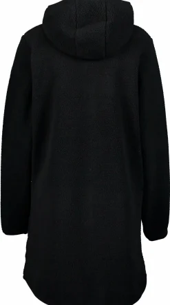 New CROSS SPORTSWEAR long pile hood, lang fleecejakke, dame Black
