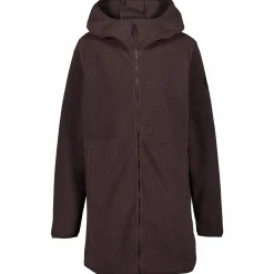 Outlet CROSS SPORTSWEAR long pile hood, lang fleecejakke, dame Brown Shale