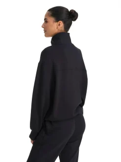 New LE DON DE VIE lounge half zip w Black