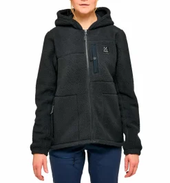 Clearance HAGLÖFS malung pile hood women TRUE BLACK