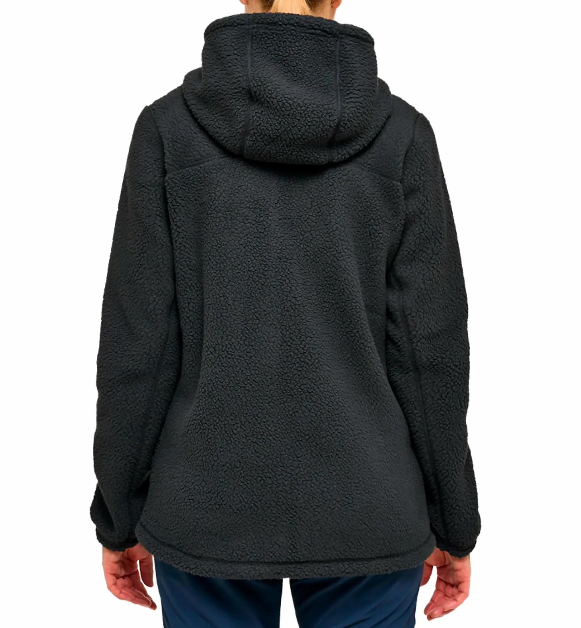Clearance HAGLÖFS malung pile hood women TRUE BLACK