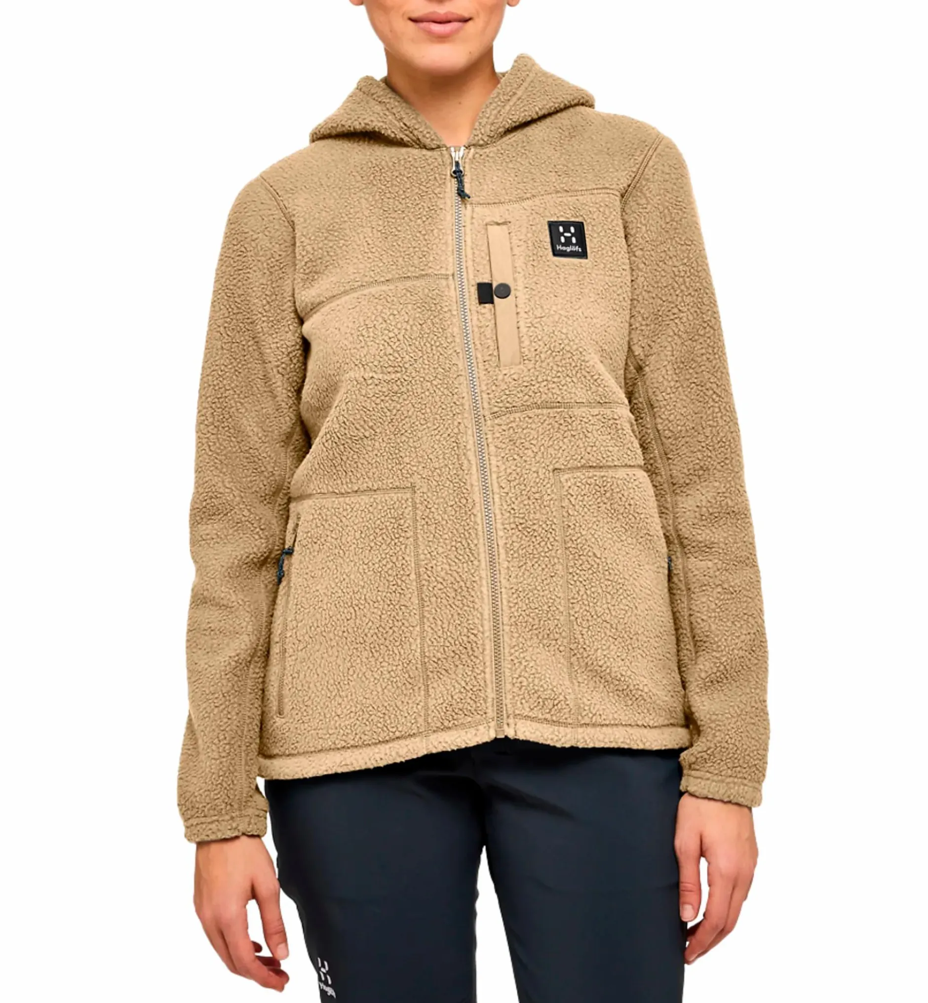 Hot HAGLÖFS malung pile hood women SAND
