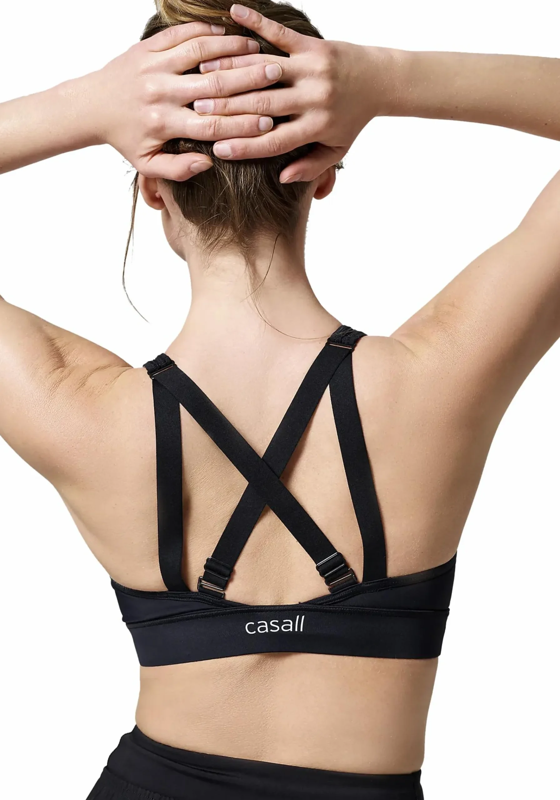 Discount CASALL multifunctional straps sports bra Black