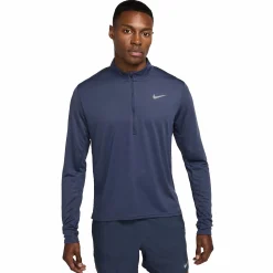 Best NIKE pacer men's dri-fit 1/2-zip ru Blue/silver