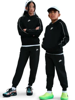 Hot NIKE sportswear club fleece big kid BLACK/BLACK