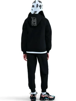 Hot NIKE sportswear club fleece big kid BLACK/BLACK