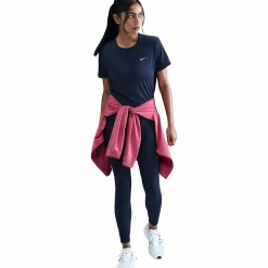 NIKE tempo women's dri-fit short-sl Navy/silver