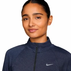 Clearance NIKE tempo women's dri-fit 1/2-zip Navy/silver