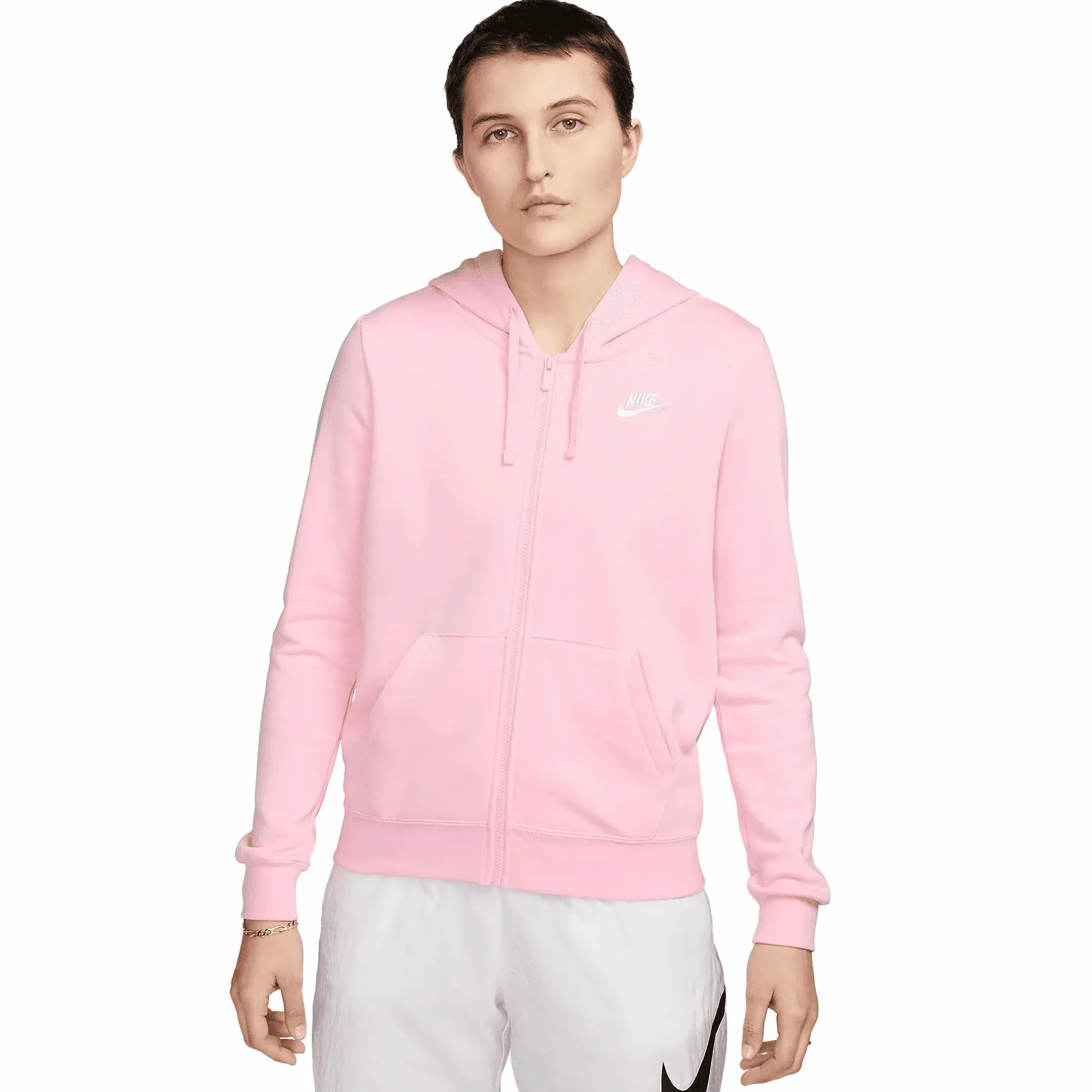 Best NIKE nsw club fz hoodie w Soft Pink/White