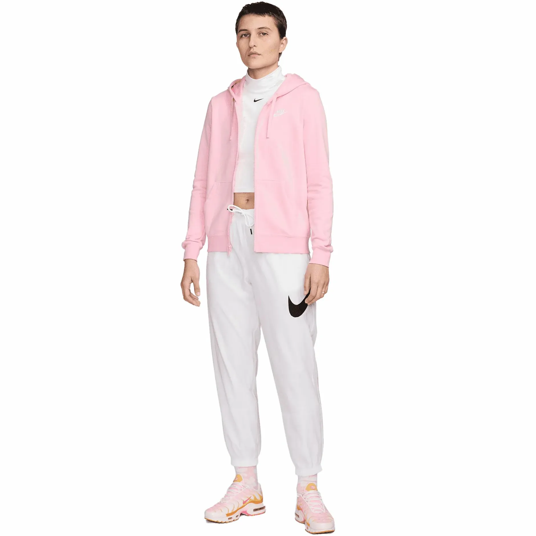 Best NIKE nsw club fz hoodie w Soft Pink/White