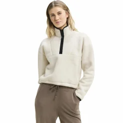 Outlet CASALL pile half zip Off White
