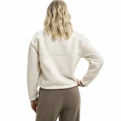 Outlet CASALL pile half zip Off White