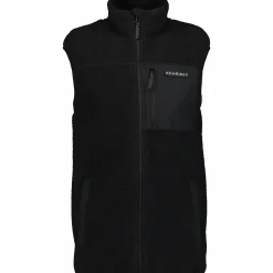 OCEAN WORKS pile zip vest m Black