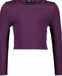 Hot ICONIC rib ls top g jr Hortensia