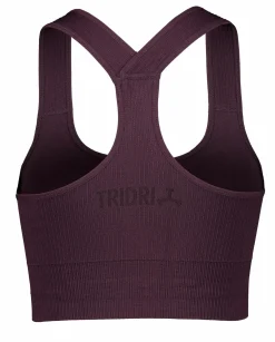 Outlet TRIDRI ribbed seamless bra w Plum