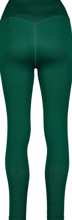Hot TRIDRI ribbed seamless tights w Pine Green