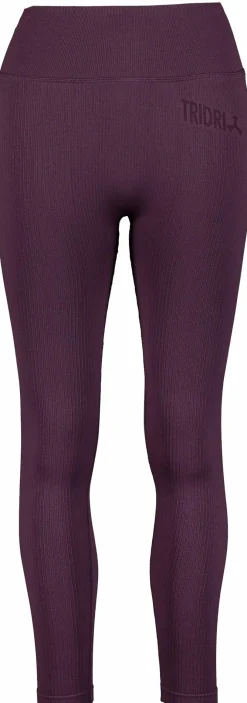 Sale TRIDRI ribbed seamless tights w Plum