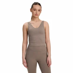 Outlet TRIDRI ribbed seamless top w Nougat