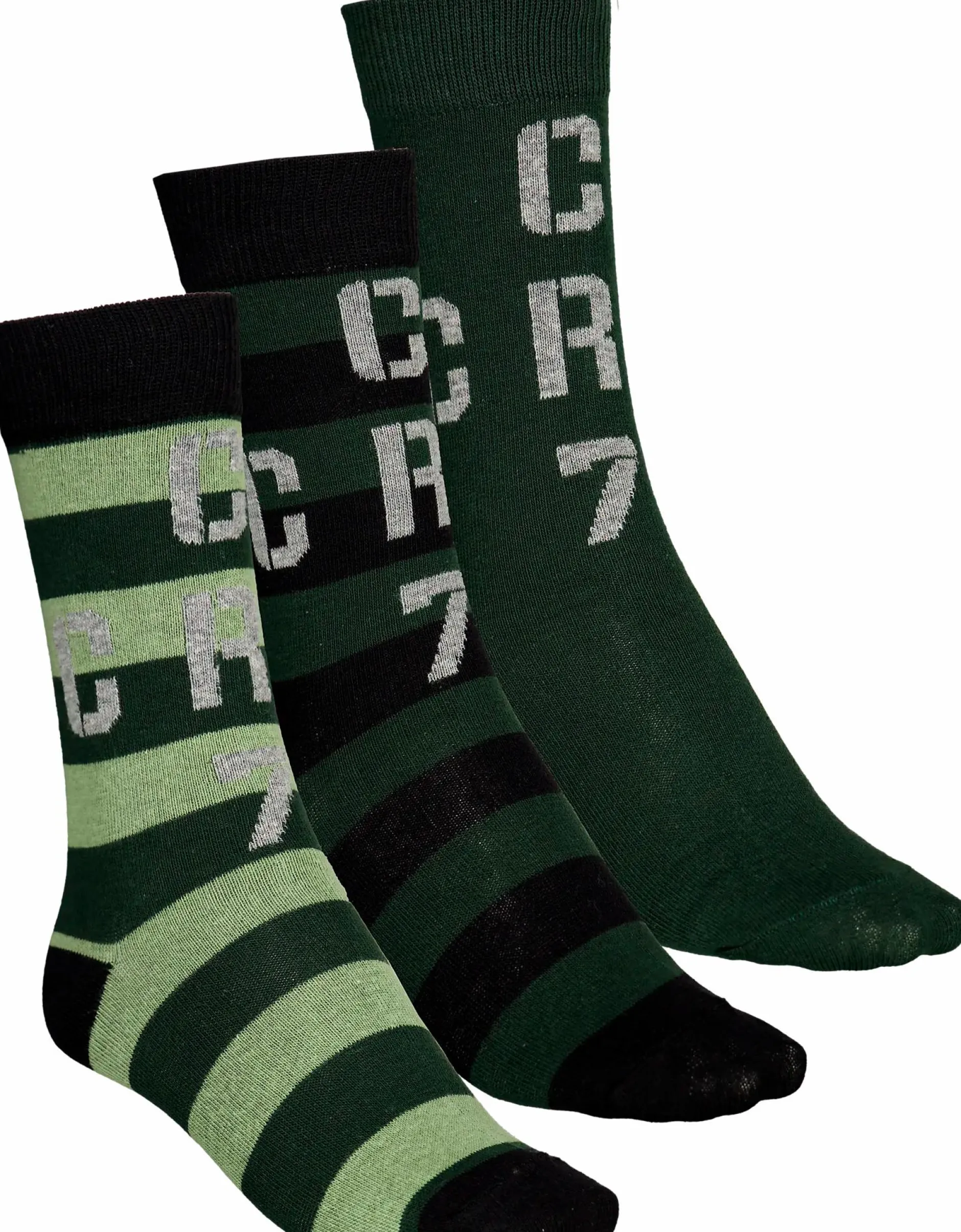 Hot CR7 ronaldo socks 3p jr Green Stripe