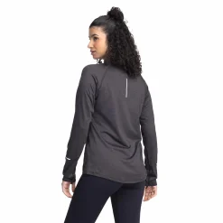 Clearance RONHILL run half zip, langermet treningstrøye, dame Black Melange