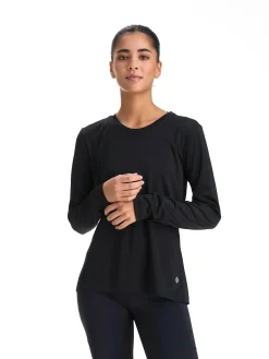 RONHILL run long sleeved tee w Black